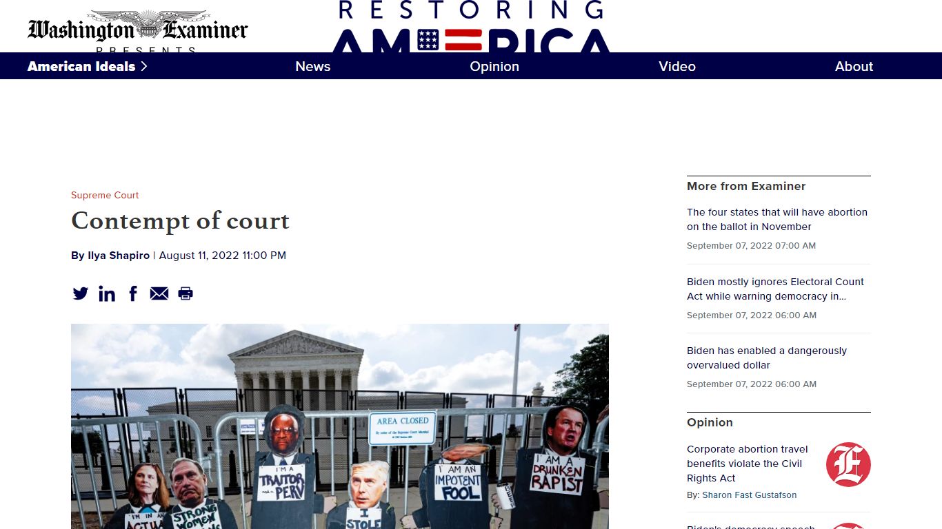 Contempt of court | Washington Examiner